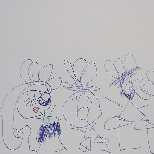 I love how even in Elsie's drawings, girls are winking and popping their hips. Oh lordy. #elsiepobkeisms bit.ly/2Gkfjjl