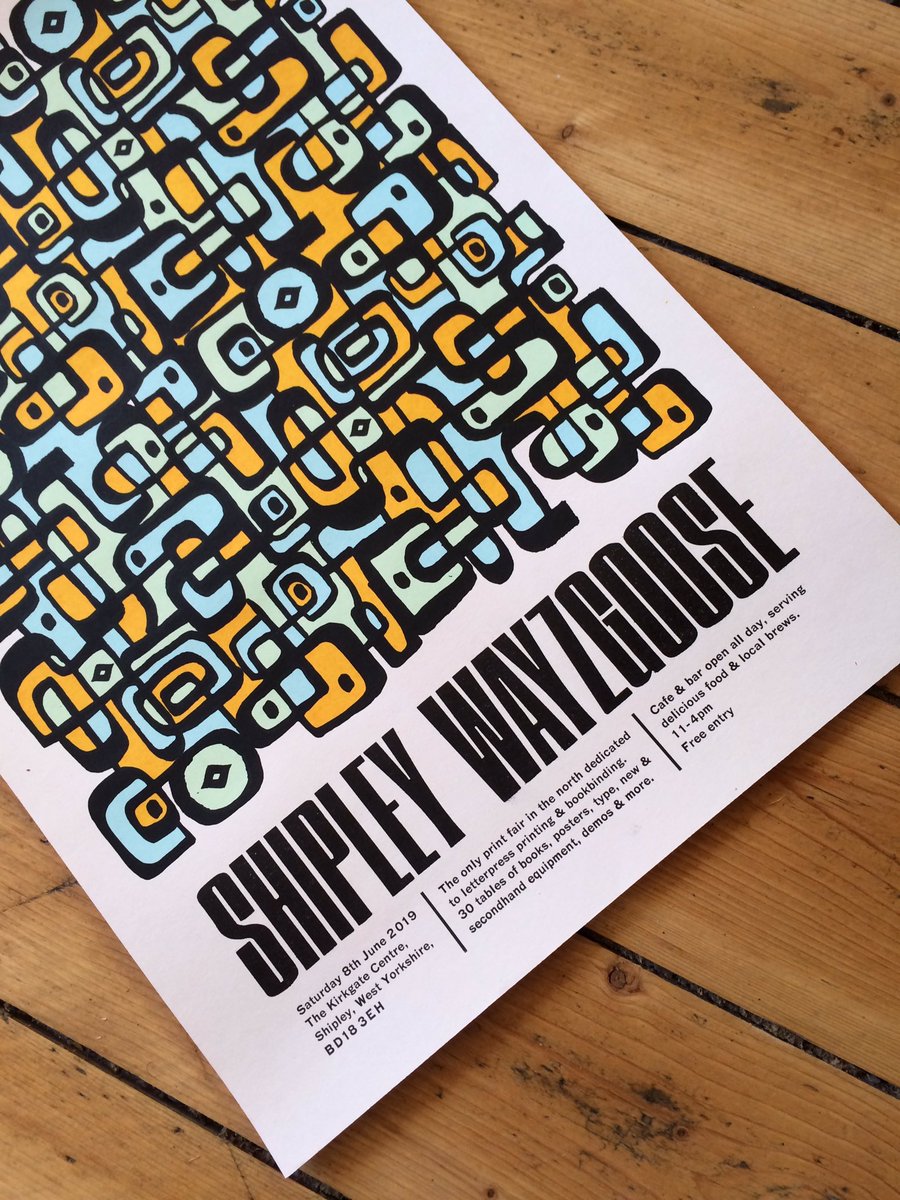 gridula's tweet photo. Shipley Wayzgoose 👉🏻 8th June @kirkgate_centre 30 tables from the finest in the land. Spread the word! #Letterpress https://t.co/47b2P3JpuT