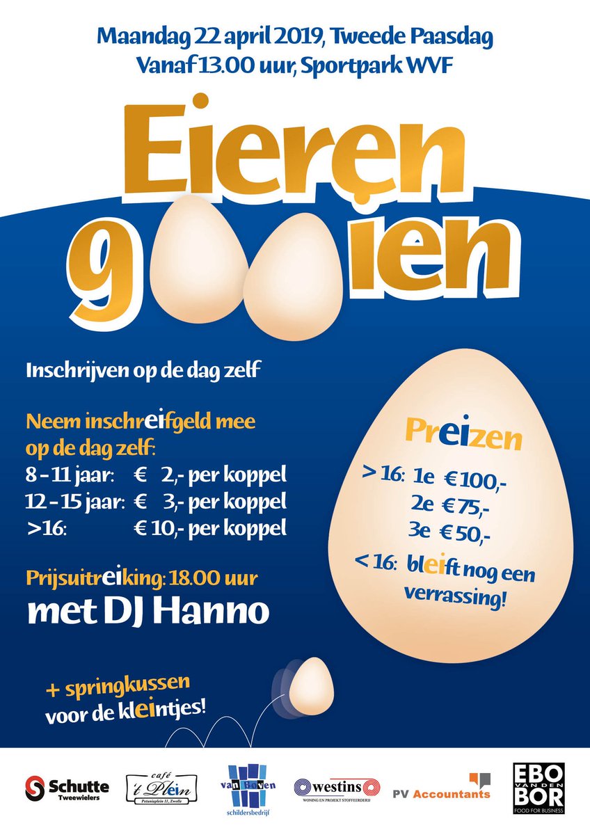 #eierengooien 22 april #tweedepaasdag  bij <a href="/vvwvf/">WVF</a> aanvang jeugd vanaf 13.00 uur.
