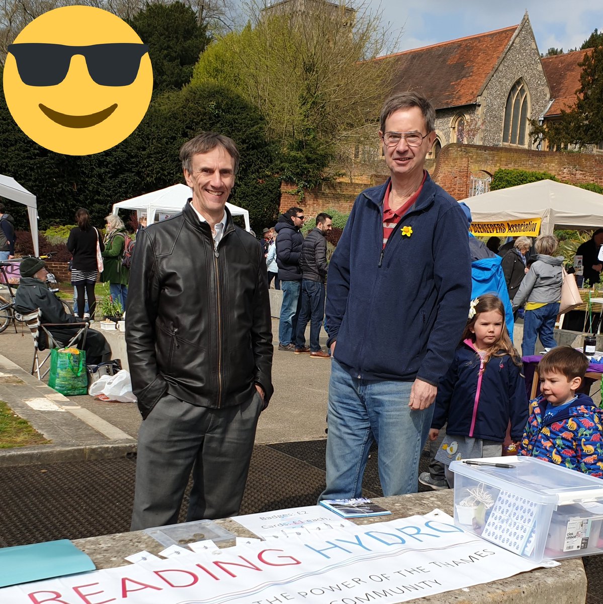 RdgHydro's tweet photo. #Rdguk Beanpole Day sunshine, with many people talking to us about #ReadingHydro #community #Renewables project. We have come so far and are excited about the year to come. https://t.co/mM4NMxlJ3q