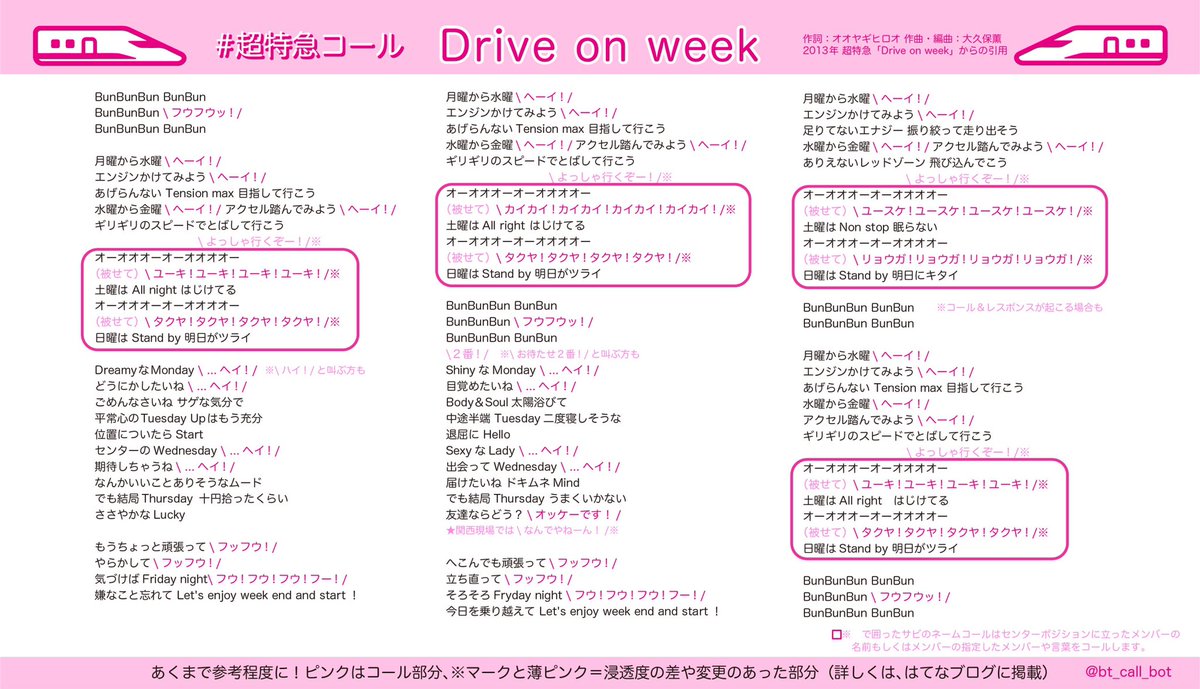 超特急歌詞コールまとめbot V Twitter 超特急歌詞 Drive On Week 収録曲まとめpolicemen編 T Co 4gsn0kidal