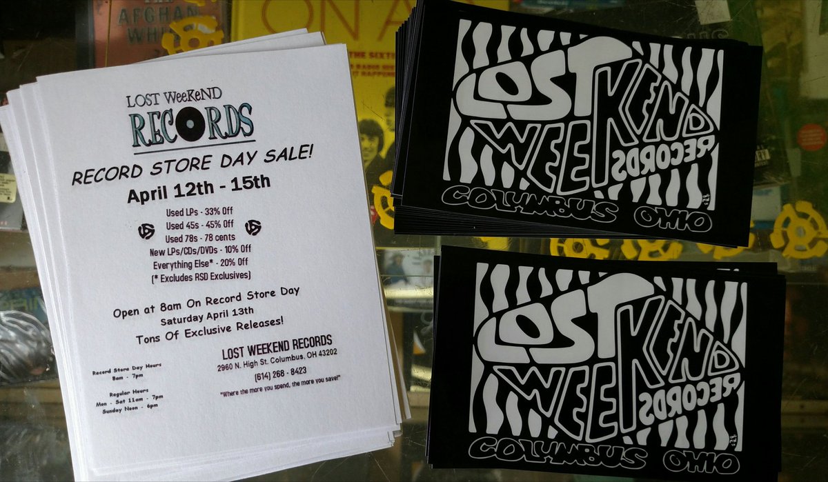 LostWeekendLPs's tweet image. Happy Record Store Day It's a gourgeous day for record shopping. We hope to see you sometime today at Lost Weekend Records and hopefully you will find time to also visit a few other stores in town. Columbus is the best record store city. We are honored to be a part of it.