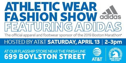 ATTBoylstonST's tweet photo. The fun continues today!  DJ B-MO will be spinning your favorite exercise tunes to get you motivated, and our fashion show will feature members of the BAA Running team. https://t.co/HEjN8bM0Pk
