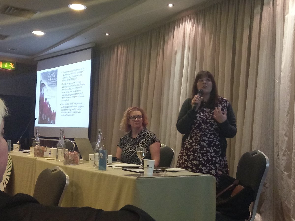 amymarylucy's tweet photo. "Crossing Troubled Waters: Abortion in Ireland, Northern Island and Prince Edward Island" book launch edited by @DrBloomer Claire Pierson, Colleen MacQuarrie and Shannon Sterner @repealeight #repealedthe8th #PostRepeal https://t.co/CjGpEwaYmj