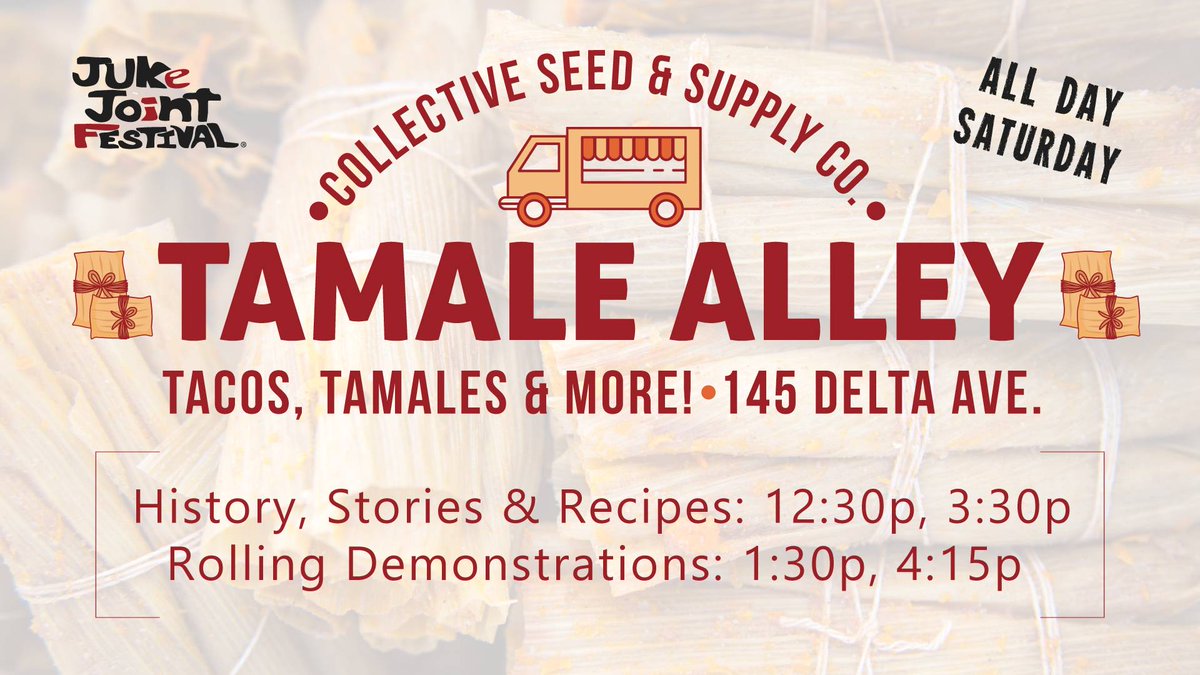 Delta Tamales, y'all. Drop by Tamale Alley today! #jukejointfestival