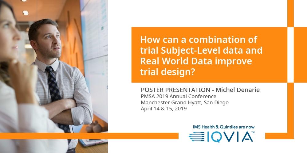 IQVIA_global's tweet photo. IQVIA’s Michel Denarie has a poster presentation on how trial subject-level data and real world data improve trial design at #PMSA2019. Visit us at Booth 11 in #SanDiego, April 15-17: https://t.co/O54slXpCPk #RWD @PMSAnet https://t.co/5kmqk8MBDL