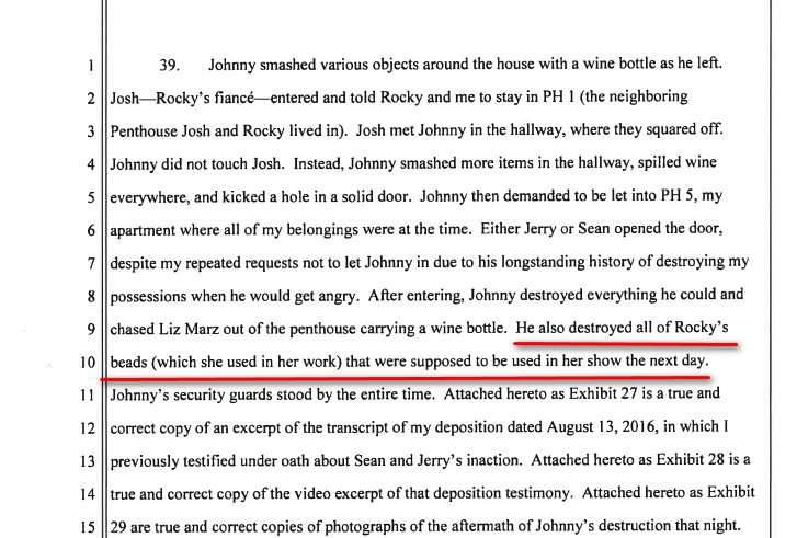 And the last, but not the least one. Amber claims that Johnny "destroyed ALL OF Rocky's beads that were supposed to be used in her show the next day". Really? So what kind of shit Raquel was selling and showing the next day if he destroyed them all? YOU'RE A F*CKING LIAR!!!!!!!