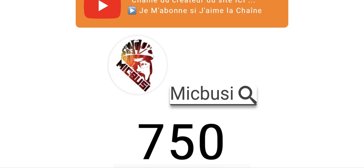 MicBusi's tweet photo. Merci pour votre fidélité sur ma chaîne YouTube #micbusi en route vers les 1000 abonnés. #1000abo https://t.co/xOIFismkgl