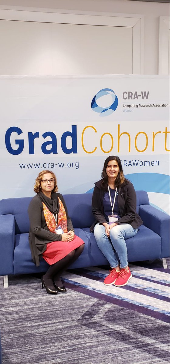 SusanZ007's tweet photo. @NiphadkarNeha, Aida, & I had the privilege to represent @ODU/ @acmwodu/ @oducs at the #GradCohort2019 conference in Chicago - funded by sponsors from @Microsoft, @Google, @facebook, @TheOfficialACM, #CRAWomen, @NSF, etc. Many thanks to the sponsors, organizers, & volunteers! https://t.co/a6jA3NFB5W