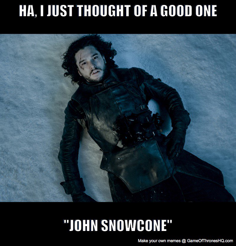 gameofdishes's tweet photo. Get yer Jon Snowcones here! #Got https://t.co/tJUJo0HPSE