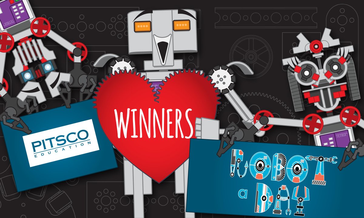 pitscoed's tweet photo. WHOA & #omgrobots! Y'all came to win. We had an outstanding response to #PitscoRoboWeek. We're so excited to announce these 7 educators will be bringing new robots to their classrooms, schools, & districts. Congratulations!
WINNERS ➡️⚙️♥️🤖 https://t.co/Iki5Bs1k9r
#RoboWeek https://t.co/RWya2SREMo