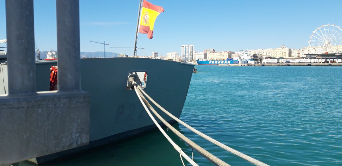 FronterasFiltro's tweet photo. ¿Qué misión específica tiene asignada en aguas marroquíes el buque #P22Tagomago de la @Armada_esp ?

Hoy atracado en #Málaga , el pasado 1 de abril permanecía en aguas cercanas a #Alhucemas , #Marruecos 

#externalizacionFronteras https://t.co/wdurctWCdG