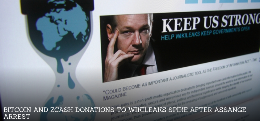 #Bitcoin and #Zcash donations to #WikiLeaks spike after arrest of Julian Assange bit.ly/2G4hAhe