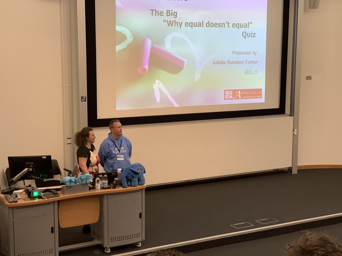 akrabat's tweet image. It’s @jrf_nl first up after lunch! #phpyorkshire
