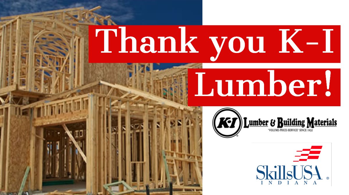 Special shoutout to K-I Lumber for supplying all lumber for #carpentry competition! 

#skillsusa #INLSC19 #Indiana #Hoosier #skillsusa #skillsusaindiana #cte #youth #students #championsatwork  #INLSC19 #votechworks