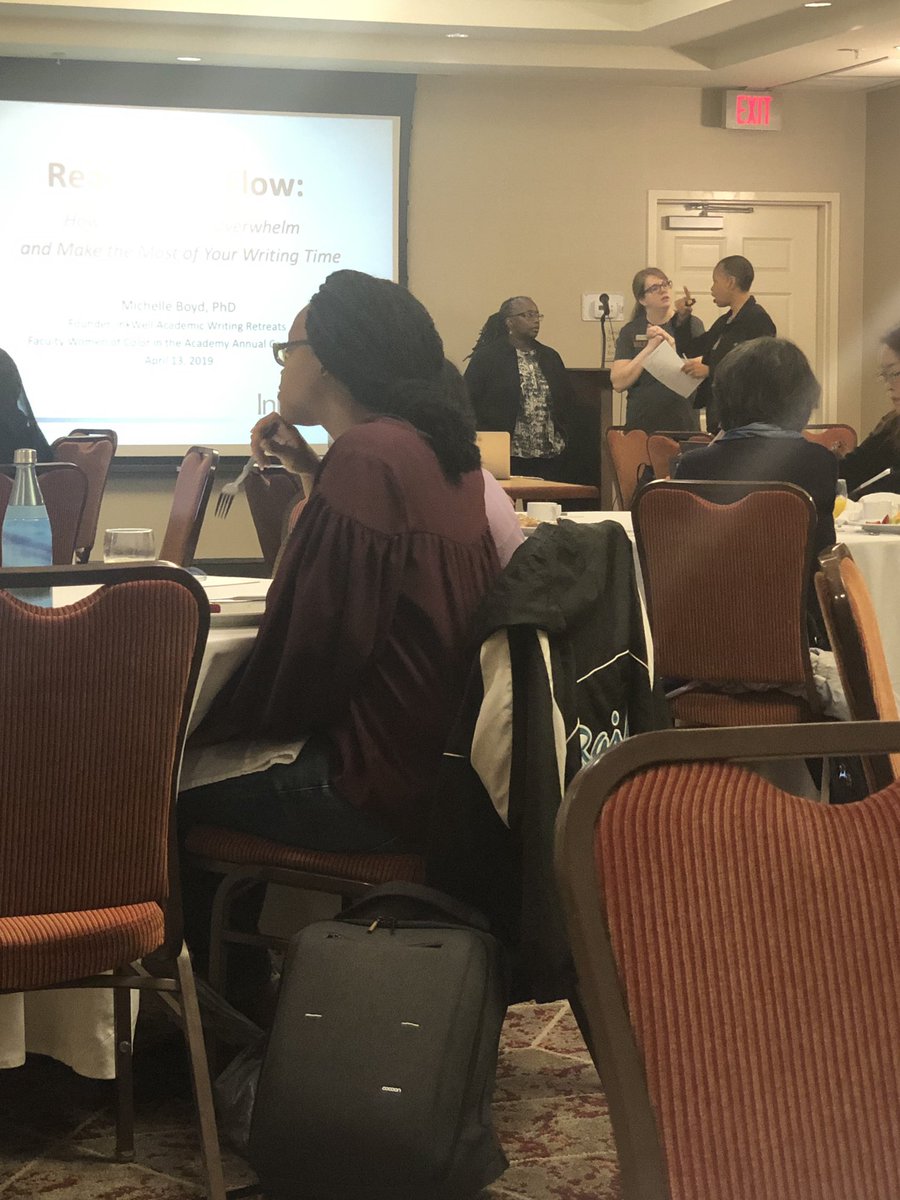 ProfessorAtkins's tweet photo. “Ready, Set, Flow,” the final #FWCA2019 program—an all day writing retreat with Michelle Boyd of @InkWellRetreats! #SheEmpowers #SheConnects #SheSupports #SheWrites https://t.co/BzuexlAar5