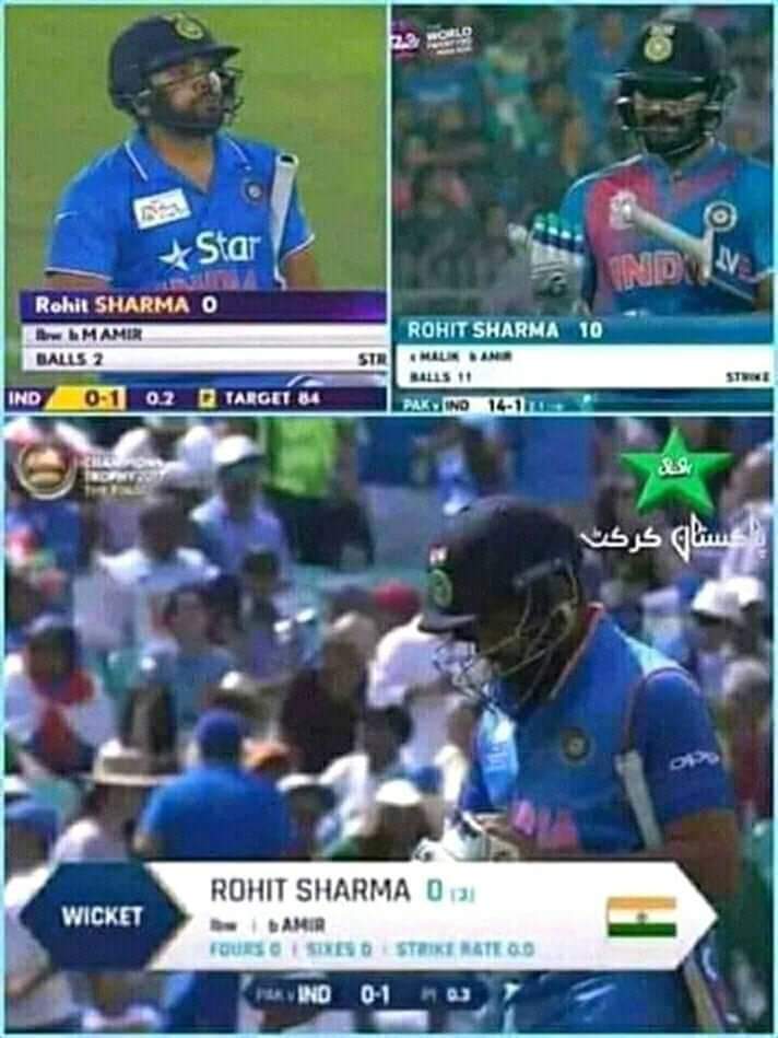 Happy 27th birthday to Muhammad Amir, whose always angry Lion for Rohit Sharma.  