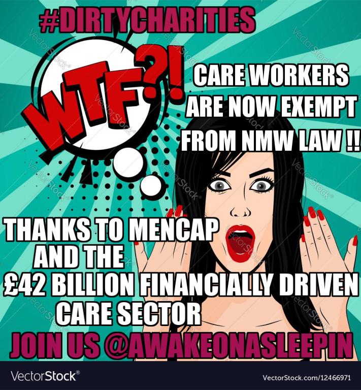 DebraClaridge's tweet photo. .@AFGSupport supposedly a 'charity' has cut their own care workers' wages following the flawed and totally discriminatory #Mencap court ruling where the greedy £42 BILLION care sector has got care workers exempt from NMW .
#DirtyCharities
#StopWageTheft
#CareWorkIsSlaveWORK https://t.co/7UZndcGc9g