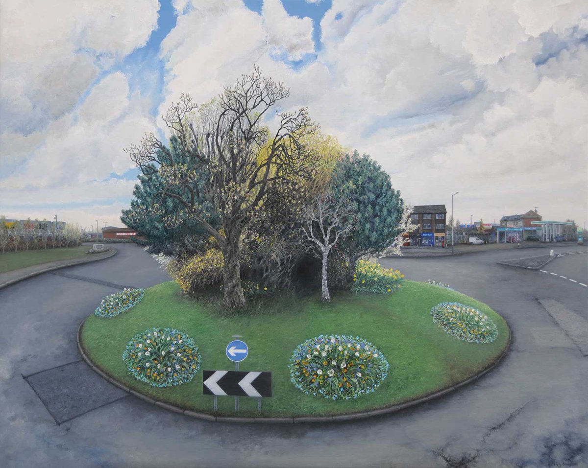 londonartsboard's tweet photo. Island and Accidental Tree by @HollyBrodieArt are currently part of our Springtime exhibition in the windows at @LewishamLibs View the whole exhibiton online: https://t.co/BWqUTD7zLq or in person 24 hours a day. #painting #spring #trees #roundabout https://t.co/pPhtc5jSSp