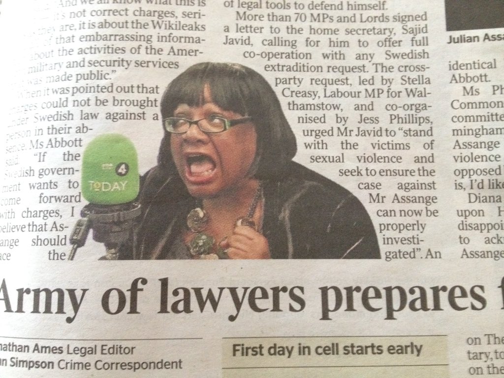 WOMBe17's tweet image. Casual racism? Or not so causal? The Times newspaper selects an unflattering photo of Diane Abbott - when they will have hundreds (thousands?) of flattering photos they could have chosen from