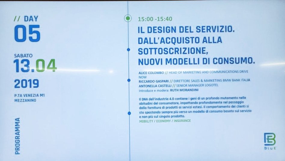BlueEmobility's tweet image. Alice Colombo, head of #mktg @DriveNow_IT, Riccardo Gaspari sales &amp;amp; mktg BMW Bank Italia @BMWItalia e Antonella Castelli, senior manager di @Logotel, parlano di #servicedesign ai #BluEeMobilityDays #EMobilityIs