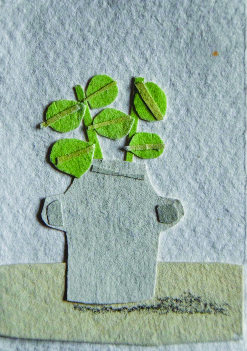 londonartsboard's tweet photo. Delightful little collages by @megfatharly are part of our Sprintime exhibition on 24 hours a day in @LewishamLibs windows. Or you can view it online: https://t.co/BWqUTD7zLq #collage #painting #spring #stilllife https://t.co/3bp9ENyXDA