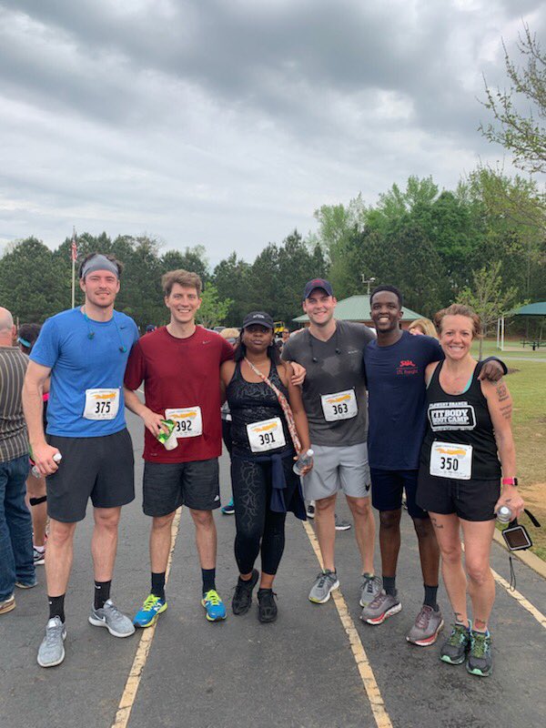 DSchneider_Saia's tweet photo. One of our company core values at Saia: Community. Glad to be a sponsor for the Johns Creek’s Finest 5k...supporting Special Olympics. Before and after pics. @RayRRamu https://t.co/sr9I8YwxOL