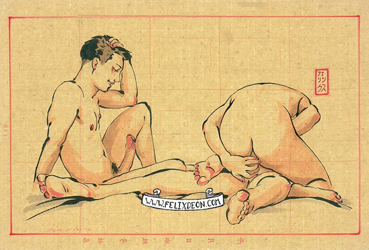 Gay Threesome Drawings | Gay Fetish XXX