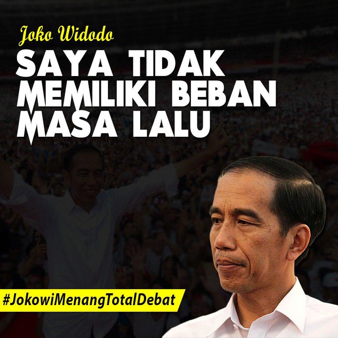 wahhabicc_jabar's tweet photo. Masa lalu sangat menentukan bagi siapapun tuk melangkah,
APALAGI bagi seorang pemimpin!

Masa lalu Jokowi tentu sangat beda dgn satunya lagi!

Kalimat ini cukup mewakili siapa Pak Jokowi ;
"SAYA TIDAK MEMILIKI BEBAN MASA LALU." 

#JokowiMenangTotalDebat https://t.co/dNyVqRuvbi