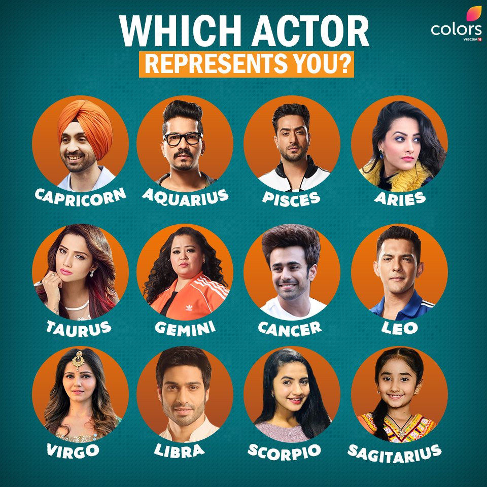 Colors TV UK (@colorstvuk) on Twitter photo Which celeb’s Sun Sign matches you?
<a href="/diljitdosanjh/">DILJIT DOSANJH</a> <a href="/writerharsh/">haarsh limbachiyaa</a> <a href="/AlyGoni/">Aly Goni</a> <a href="/anitahasnandani/">anitahassanandaniReddy</a> <a href="/adaa1nonly/">adaa khan</a> <a href="/bharti_lalli/">Bharti singh</a> <a href="/pearlvpuri/">Pearl V Puri</a> <a href="/aadinarayan/">adityanarayan</a> <a href="/RubiDilaik/">Rubina Dilaik</a> <a href="/meera1611/">Meera Deosthale</a> <a href="/veejay_k/">vijayendra kumeria</a> #ChahatTewani Which celeb’s Sun Sign matches you?
<a href="/diljitdosanjh/">DILJIT DOSANJH</a> <a href="/writerharsh/">haarsh limbachiyaa</a> <a href="/AlyGoni/">Aly Goni</a> <a href="/anitahasnandani/">anitahassanandaniReddy</a> <a href="/adaa1nonly/">adaa khan</a> <a href="/bharti_lalli/">Bharti singh</a> <a href="/pearlvpuri/">Pearl V Puri</a> <a href="/aadinarayan/">adityanarayan</a> <a href="/RubiDilaik/">Rubina Dilaik</a> <a href="/meera1611/">Meera Deosthale</a> <a href="/veejay_k/">vijayendra kumeria</a> #ChahatTewani