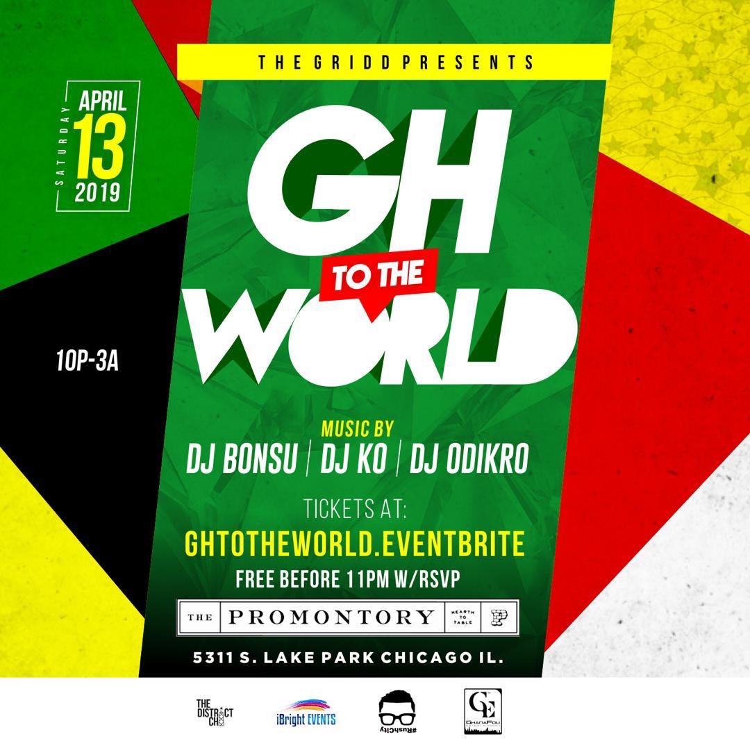 GhanaFouEnt's tweet photo. “GH To The World” April 13th at The Promotory! Free Before 11pm w/RSVP! (Link in bio) Sounds by @djko_ent x @djbonsu x @Djodikro 🔥 We’re celebrating culture in style! Come dressed to impress and most of all COME EARLY! https://t.co/w5gqbylwTU