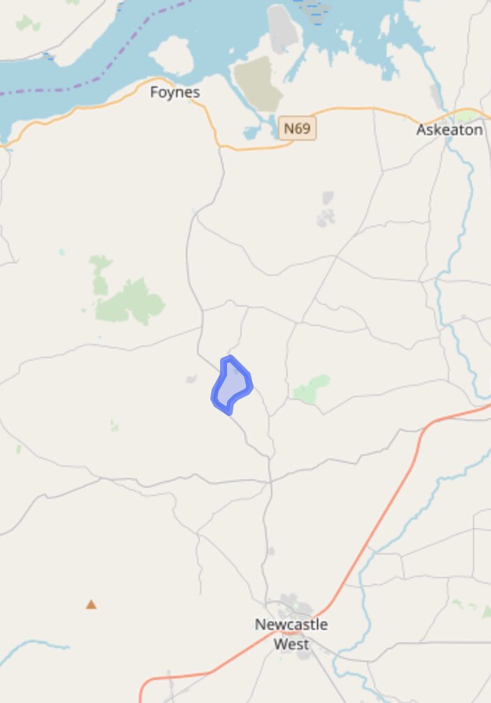 The location of #Knockbweeheen in #WestLimerick #Limerick