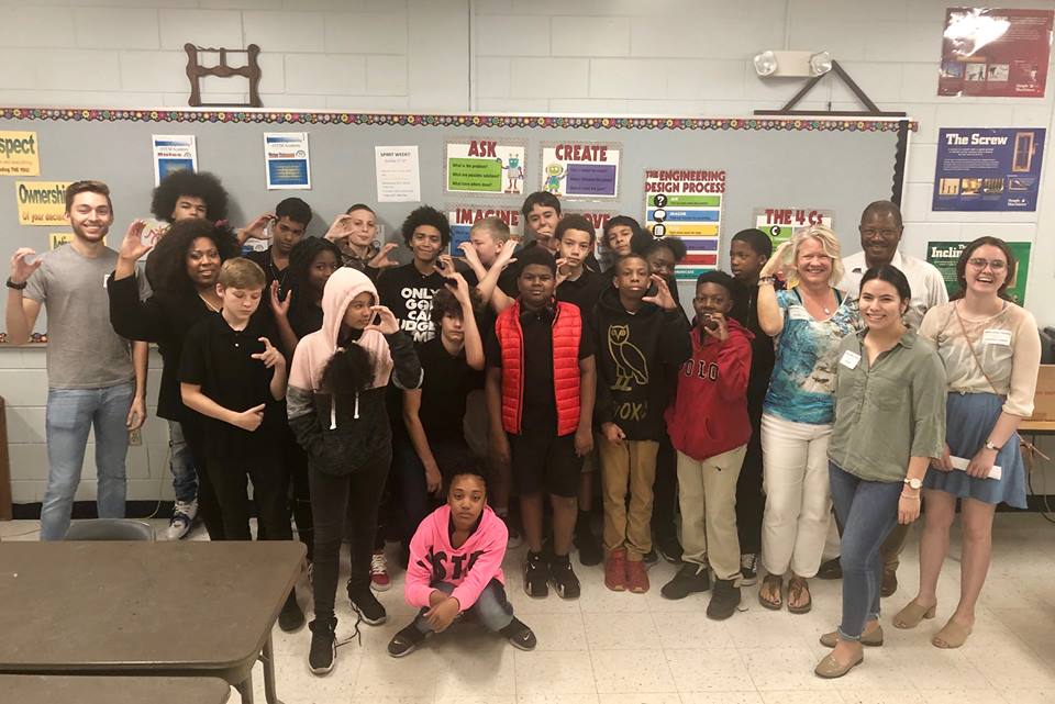 TBFarm2School's tweet photo. What a blast today reviewing 7th grade Greco STEM compost designs with Dr. Trent Green and USF School of Architecture students Tyler Dobson and Ana Cheng! Thank you  Mr. Lewis, Principal Olson and Dr. Russ for supporting this project. @GrecoSTEM @Grecoms #STEMeducation https://t.co/NpAm46ONIa