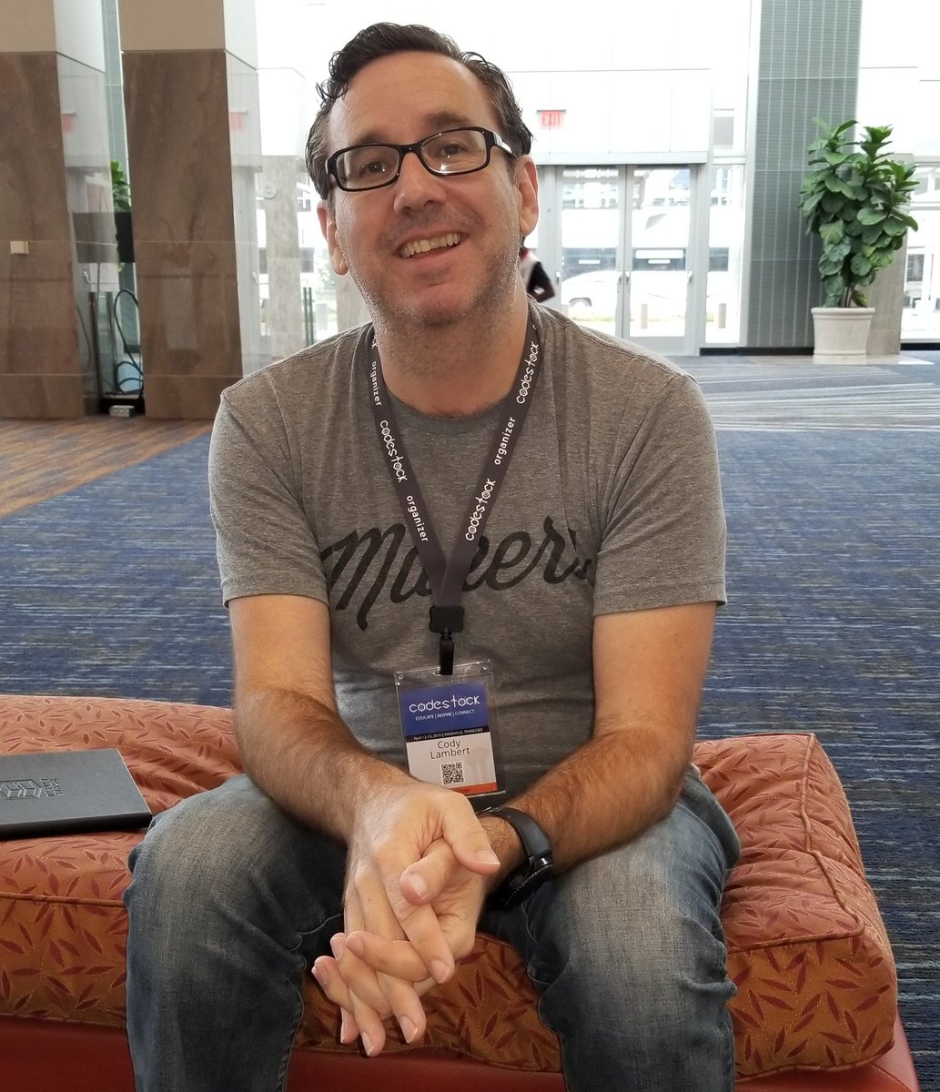 codeasice's tweet photo. Come see this guy at @CodeStock if you want a @knoxdevs or Knoxville City Hackathon @knxhx sticker or maybe a KnoxDevs t-shirt https://t.co/vG8kyymO6D