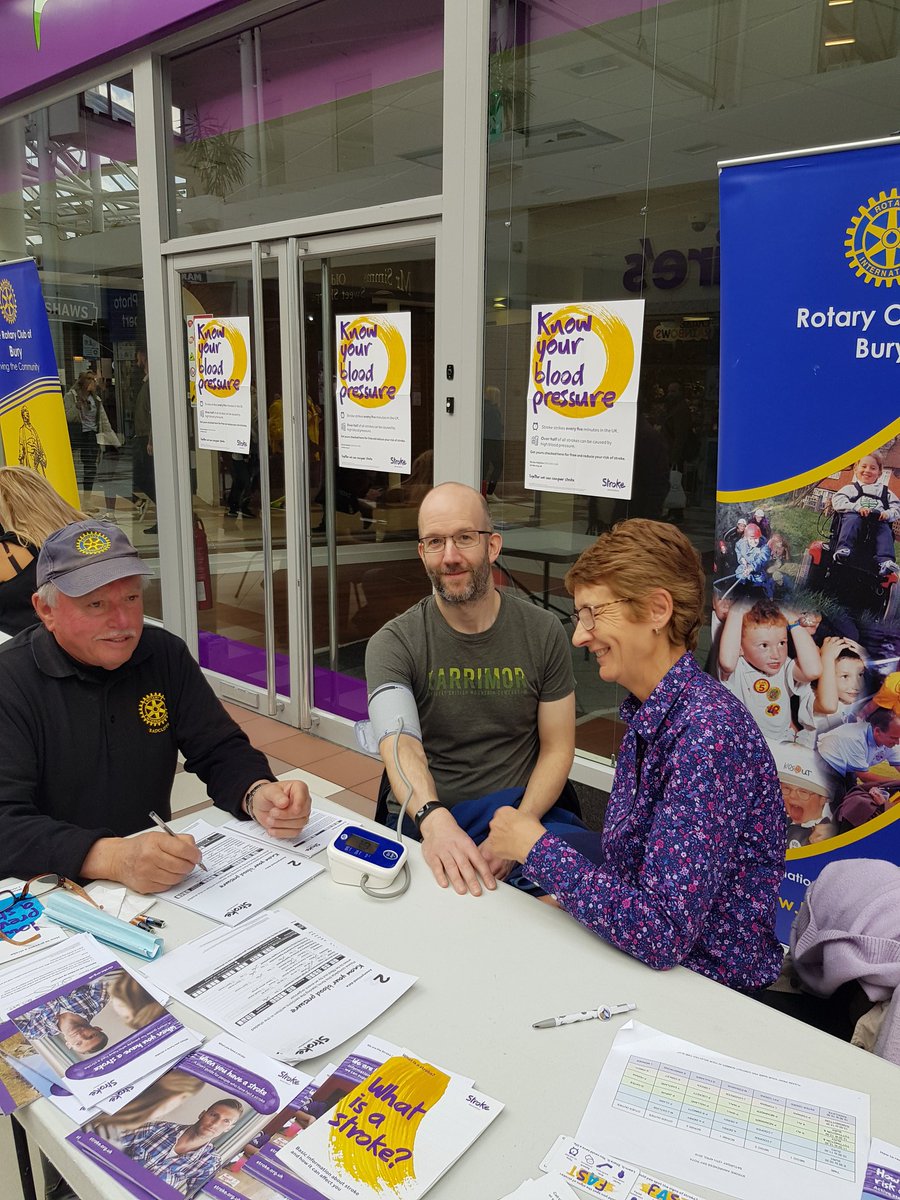 Stroke awareness day in the Millgate today. People are queuing up to have their blood pressure checked.