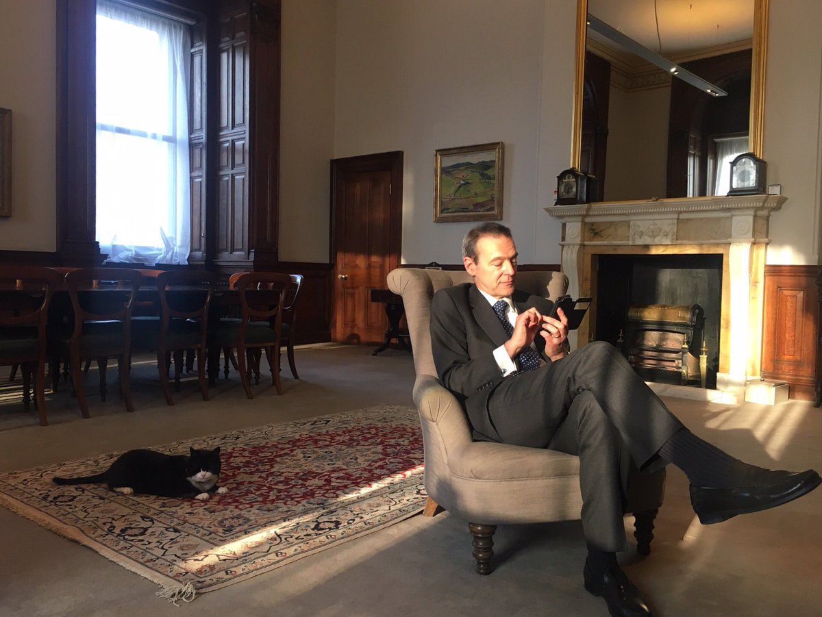Simon McDonald (@simonmcdonalduk) on Twitter photo .<a href="/DiploMog/">Palmerston</a> arrived 3 yrs ago today! His End of Year Review shows 30 mice dispatched & 80K @Twitter followers captured. His inter-feline skills are improving, but feedback suggests āmust try harder with Larryā. As his Line Manager, I reply, āit takes 2 to tangoā <a href="/Number10cat/">Larry the Cat</a> .<a href="/DiploMog/">Palmerston</a> arrived 3 yrs ago today! His End of Year Review shows 30 mice dispatched & 80K @Twitter followers captured. His inter-feline skills are improving, but feedback suggests āmust try harder with Larryā. As his Line Manager, I reply, āit takes 2 to tangoā <a href="/Number10cat/">Larry the Cat</a>