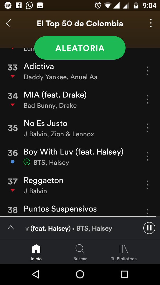BTSBarranquilla's tweet photo. 🔁//Streaming//

ARMY al día de hoy #BoyWithLuv aparece en las siguientes playlist de Spotify.

Por favor reproducir la canción desde la lista de #ElTop50deColombia para que sigamos subiendo.

Si podemos!!!

#ARMYsPower #BTSARMY 
💪🏾💪🏾💪🏾 https://t.co/CLZAn9I2Y8