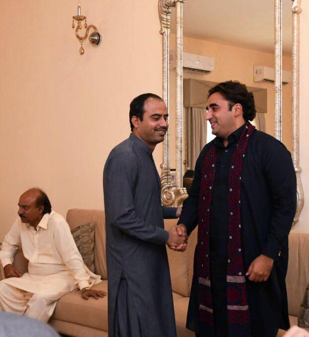TeamPYOSindh's tweet photo. President PYO Sindh @JavedNLaghari Had wonderful meeting with Chairman PPP @BBhuttoZardari during his visit of Distt Ghotki. Iam so honoured &amp; blessed that my leader is Brave, Courageous &amp; Gentleman. Proud of You Chairman sb. #LongLiveBhutto https://t.co/VGDDEXZBCz