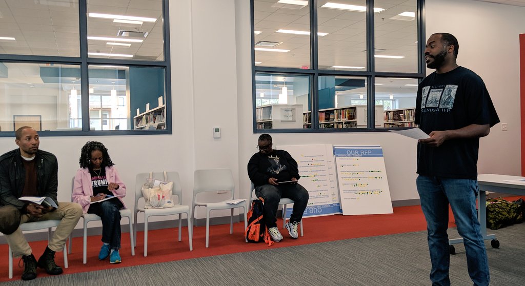 antniosrz's tweet photo. .@MarshallHeights Chair @towerykr providing historical background of the #FletcherJohnson campus at the Fletcher-Johnson Taskforce meeting. #FutureFletcher #Ward7 https://t.co/K29eesmuh8