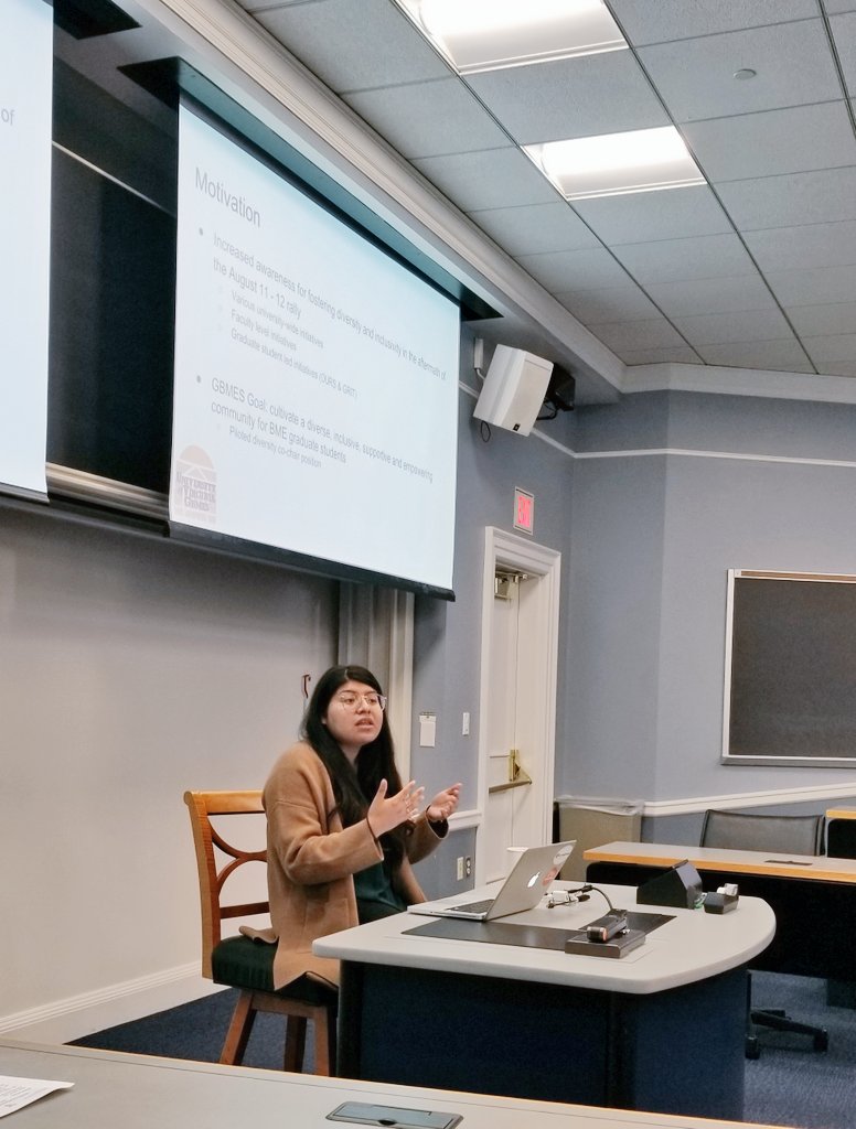 UVA_GPC's tweet photo. Next speaker is Sam Perez, sharing her teams work on Fostering Diversity & Inclusivity at @UVA BME Department @NAGPS https://t.co/bYZQrJHZCy