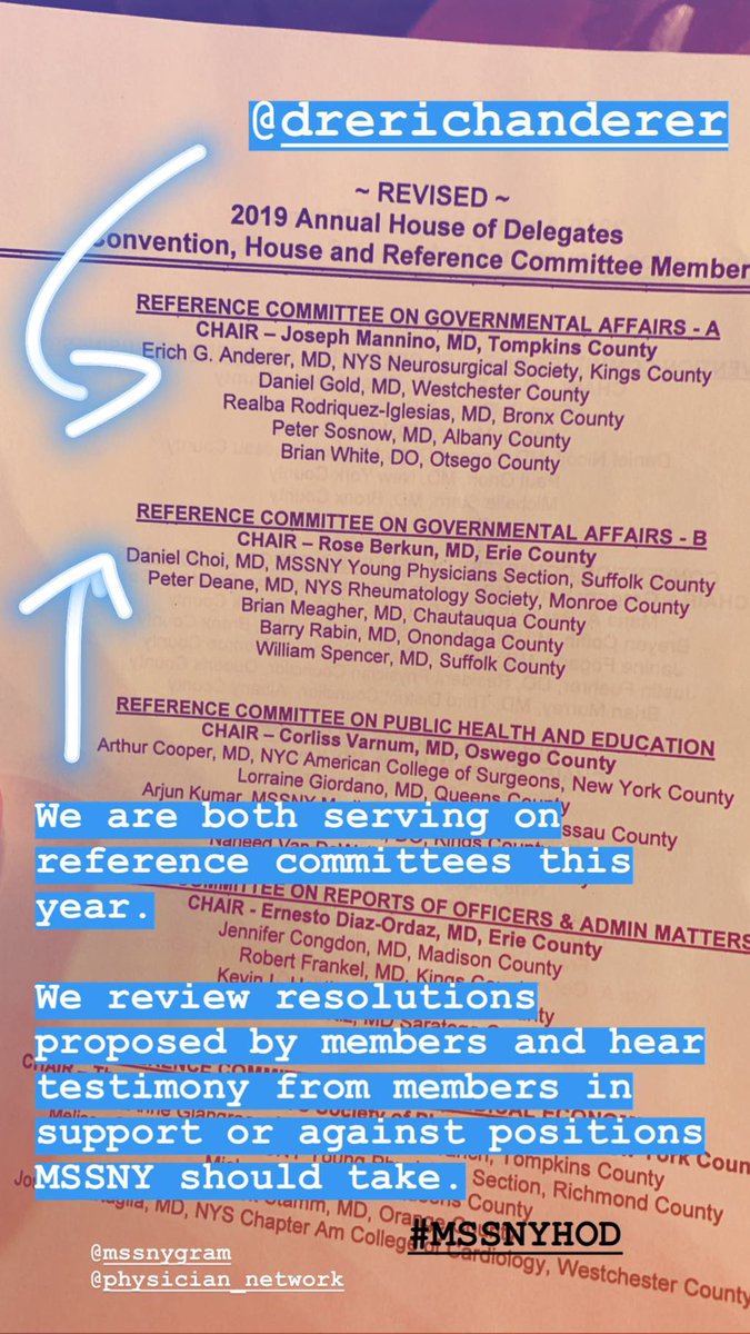 Served in Governmental Affairs B Reference Committee yesterday with <a href="/docspencer18/">Dr. William Spencer</a> chaired by <a href="/RBerkun/">Rose Berkun MD, FASA</a> 

We listened to testimony about proposed resolutions and made recommendations on what changes should be made to resolutions before voting at the House.
#MSSNYHOD @mssnytweet