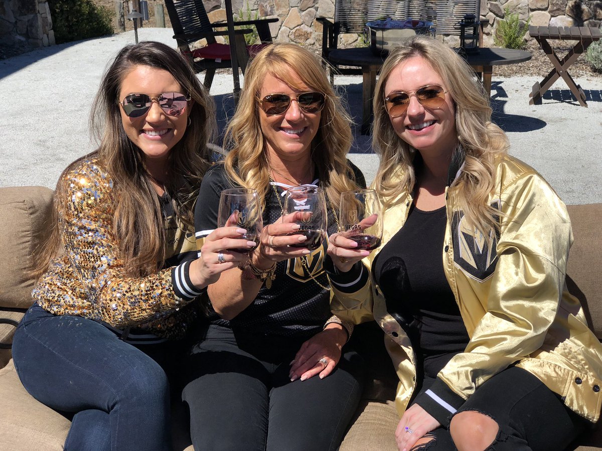 FFWSociety's tweet photo. Before witnessing @FFWSociety founder Bill Foley’s @GoldenKnights tie their #StanleyCup playoff series against the Sharks with a 5-3 victory in San Jose, loyal VGK fans were treated to a day of wine tasting, great food, and good times @FJwinery 

🏒🍷🥘😎 #GoKnightsGo https://t.co/q9c2Qd9d1h