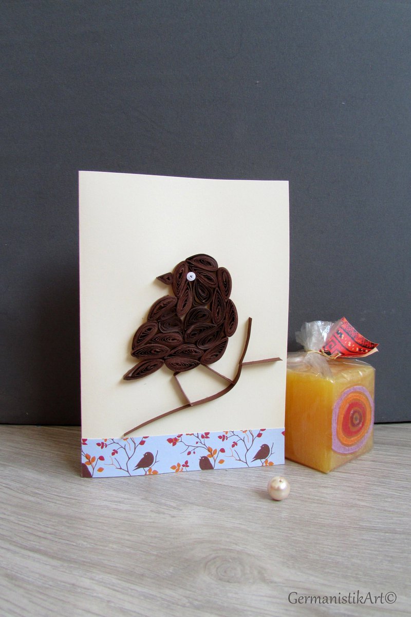 GermanistikArt's tweet photo. Excited to share the latest addition to my #etsy shop: Quilling Sparrow Card, Kids birthday, Spring Bird card, Art Handmade Greeting Card https://t.co/Lf8XoY31Jg #papergoods #brown #birthday #yellow #quillingcard #handmadecard #greetingcard #blankbirthdaycard #birdcard https://t.co/Pf4hSHdVyr