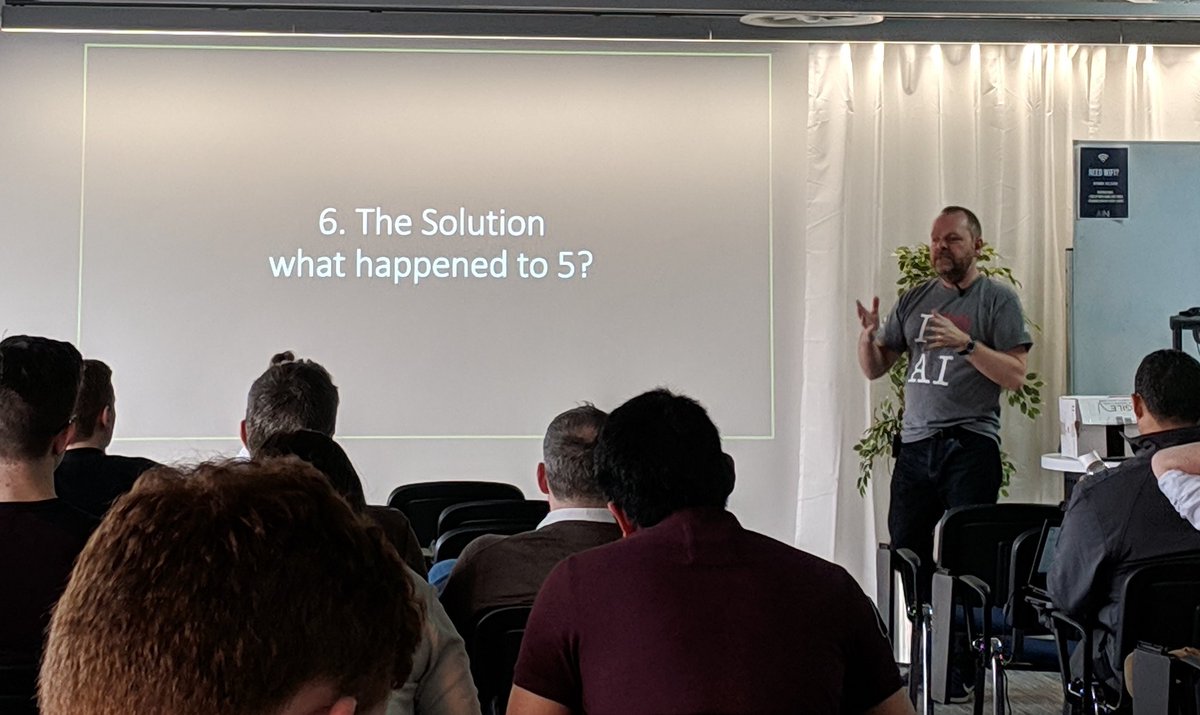 fcw11's tweet photo. Fantastic presentation by Mark from @XPinnovates on maximising impact when pitching AI technology. "Don't go full-nerd!" https://t.co/Q7cQj6FUj8