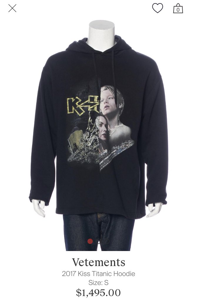 vetements kiss titanic hoodie