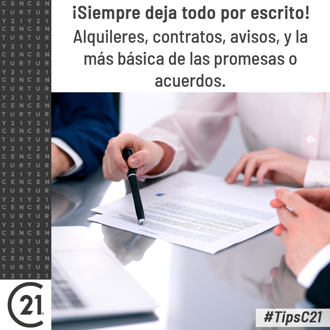 CENTURY21_Vzla's tweet photo. ¡Siempre deja todo por escrito! 📝
Alquileres, contratos, avisos, y la más básica de las promesas o acuerdos alcanzados en cualquier transacción inmobiliaria 🏡 todo debe estar sustentado en papel para evitar problemas en el futuro #TipsC21 👍😉 https://t.co/C1mfsPiEbK