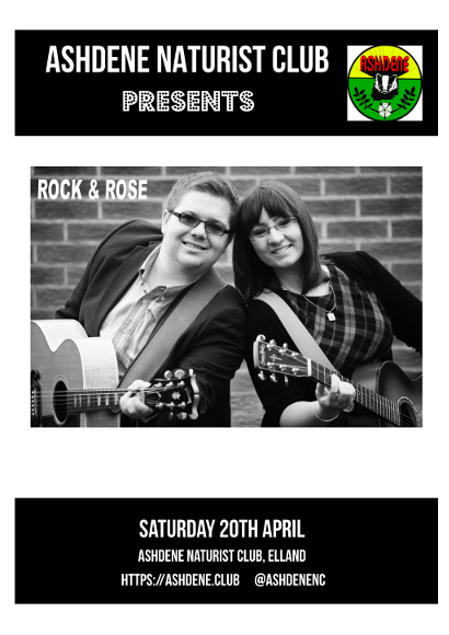 One week to go until the excellent <a href="/rockandroseduo/">Rock & Rose Duo</a> are appearing down at the club for a evening of ace music!!

#DancingBadger #Yorkshire #Naturist <a href="/britnaturism/">British Naturism</a>