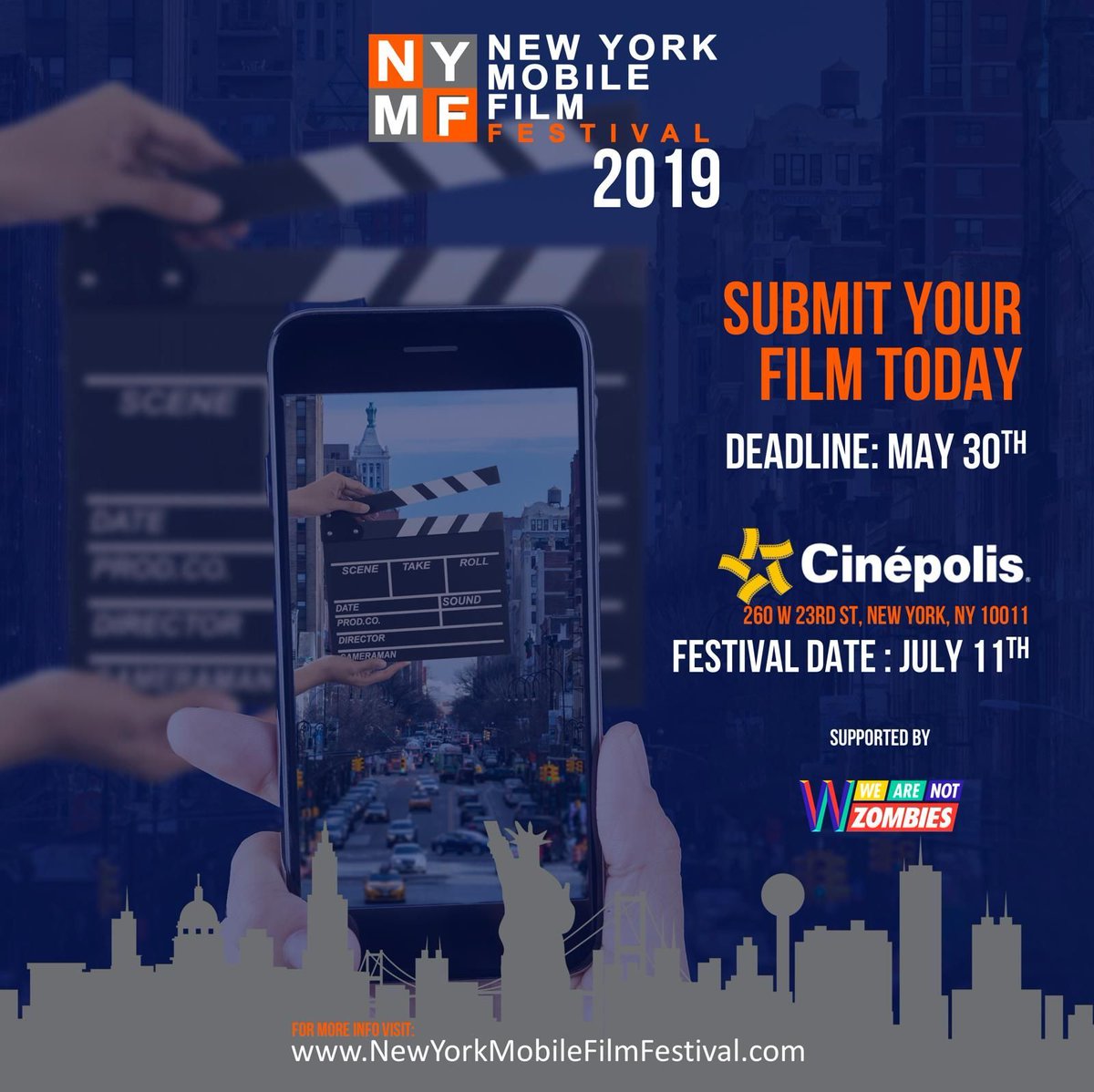 Convocatoria abierta para <a href="/NewYorkMobileFF/">NewYorkMobileFF</a>  ¡Envía tu película ya!
Usa el código WANZFILMS para obtener 40% de descuento en tu registro
Click aquí 👉filmfreeway.com/NEWYORKMOBILEF…
¡Tienes hasta el 30 de mayo! 
#shortfilms #filmfest #submissions #shortfilm