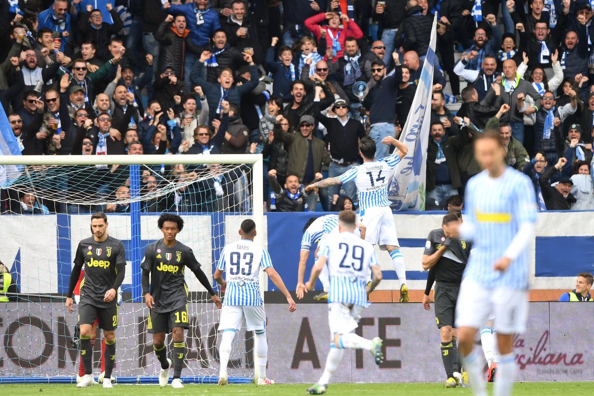 Bonifazi, celebrando su tanto ante la Juventus.
