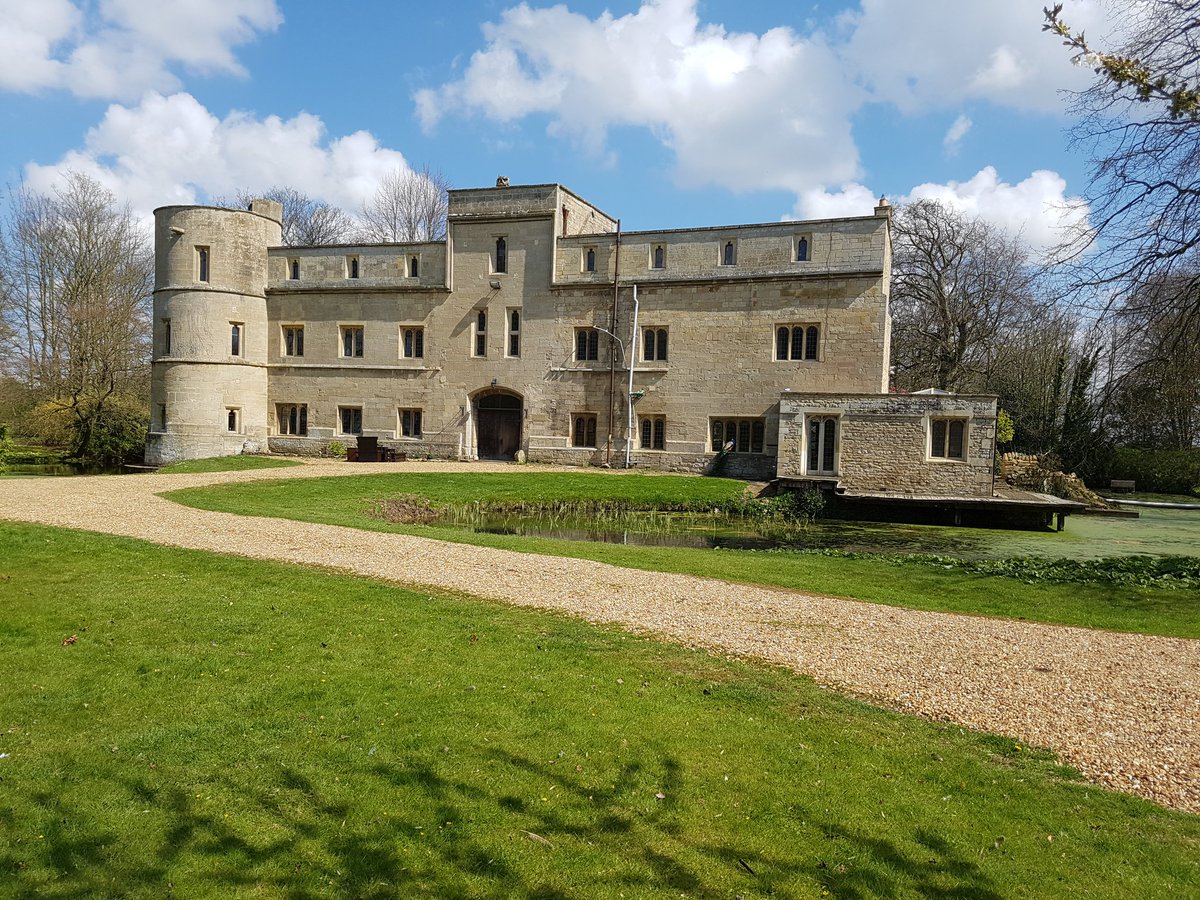 Heavily remodelled Woodcroft Castle, Northants. Originally built by c 1300 and damaged during a single day siege on 6 June 1648 during the English Civil War. Accounts tell of the royalist commander dying in a fall from the round tower on the left. Fall... or pushed!?